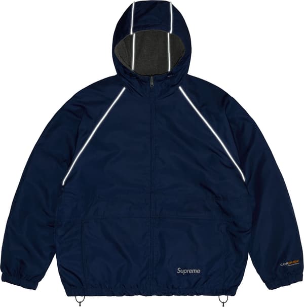 Polartec® Reversible Hooded Track Jacket - Navy (detail)