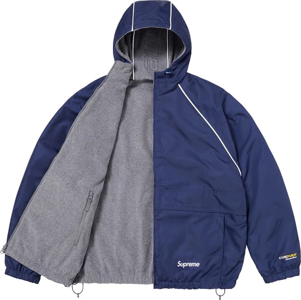 Polartec® Reversible Hooded Track Jacket - Navy (detail)