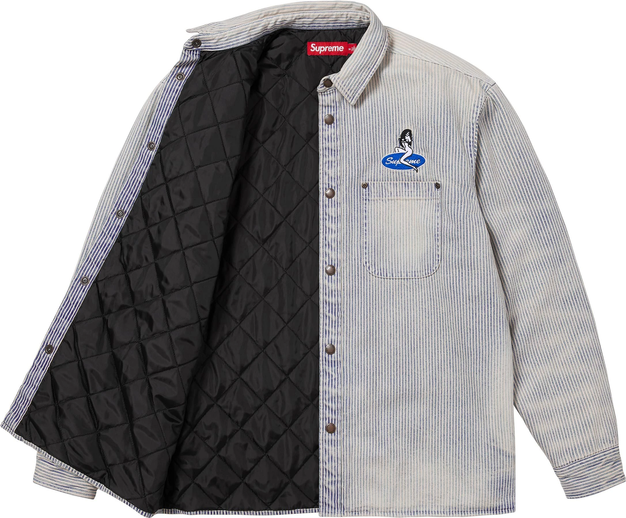 Quilted Lined Denim Snap Shirt colorway 3