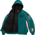 Racing Lined Zip Up Hooded Sweatshirt - Dark Teal (detail)