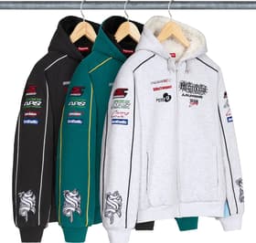 Racing Lined Zip Up Hooded Sweatshirt