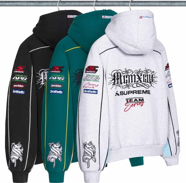 Racing Lined Zip Up Hooded Sweatshirt - Group Shot