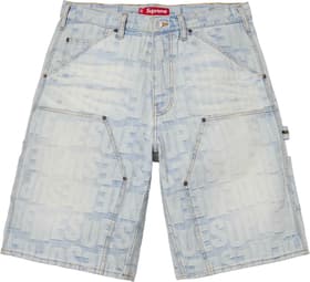 Repeat Jacquard Double Knee Denim Short Light Washed Indigo