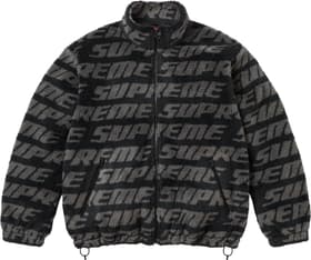 Repeat Jacquard Fleece Jacket Black
