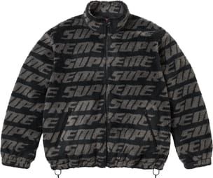Repeat Jacquard Fleece Jacket Black
