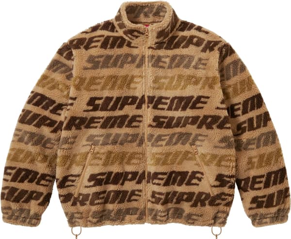 Repeat Jacquard Fleece Jacket - Tan (front)