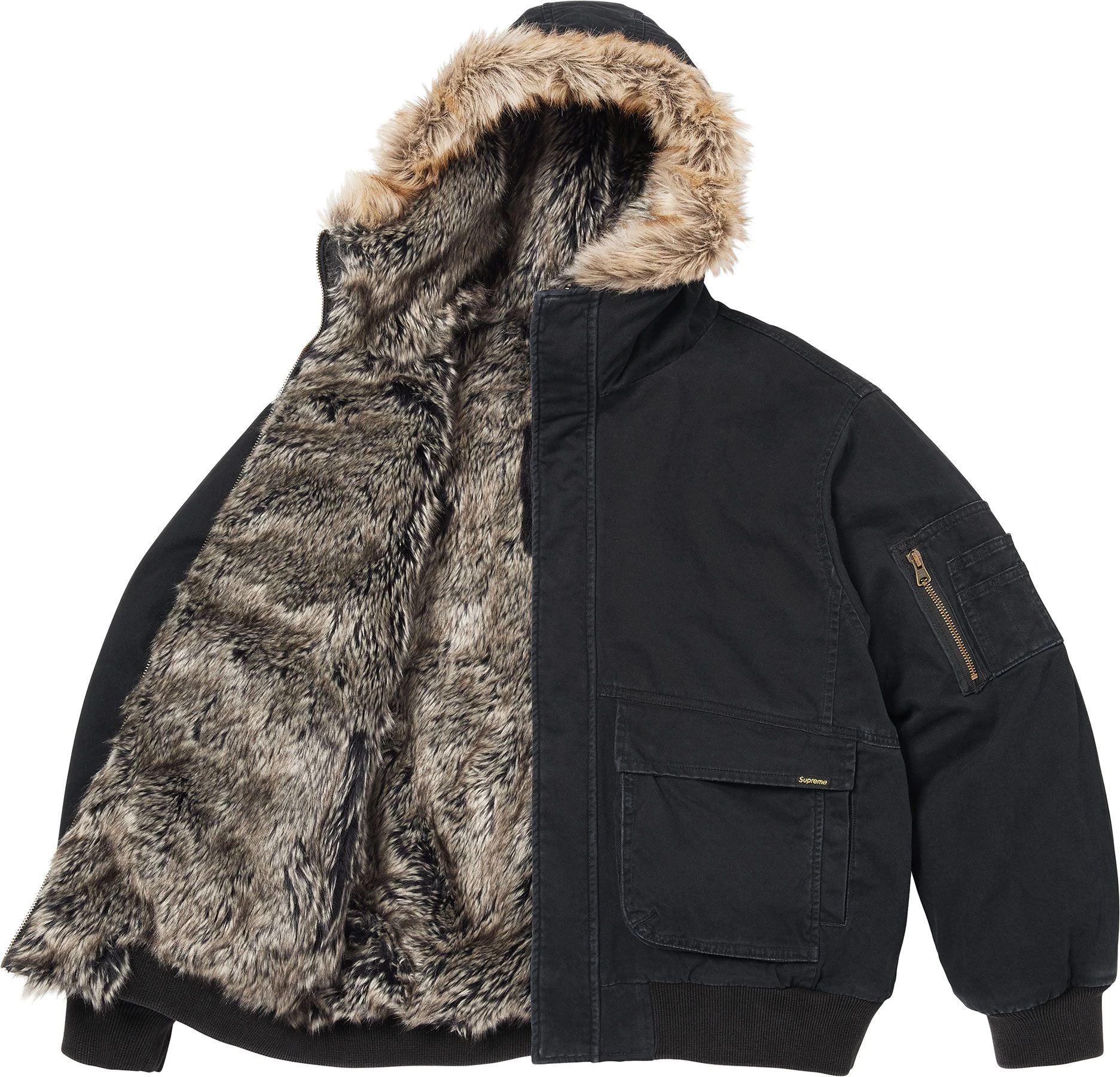Reversible Faux Fur Hooded Work Jacket colorway 13