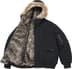 Reversible Faux Fur Hooded Work Jacket - Black (detail)