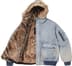 Reversible Faux Fur Hooded Work Jacket - Denim (detail)