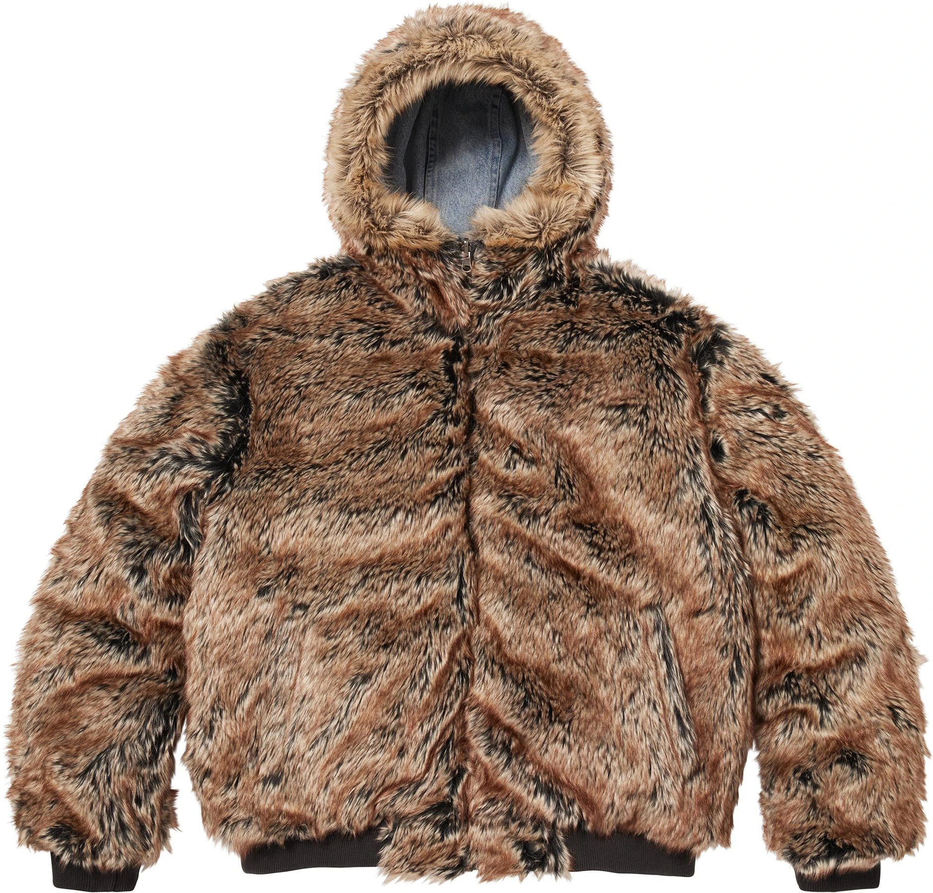 Reversible Faux Fur Hooded Work Jacket colorway 7