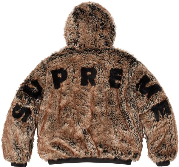 Reversible Faux Fur Hooded Work Jacket - Denim (detail)