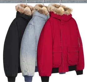 Reversible Faux Fur Hooded Work Jacket