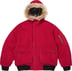 Reversible Faux Fur Hooded Work Jacket - Red (front)