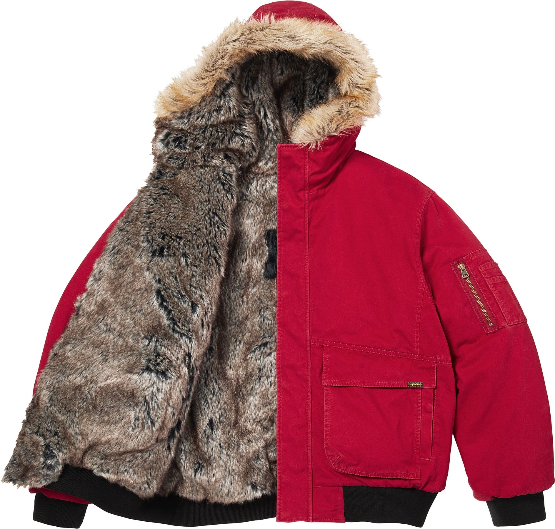 Reversible Faux Fur Hooded Work Jacket colorway 10