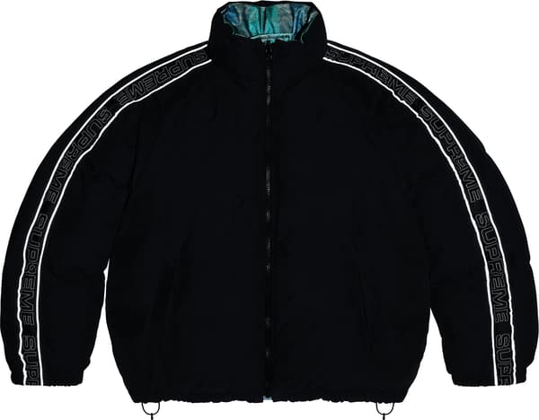 Reversible Reflective Down Puffer Jacket - Black (detail)
