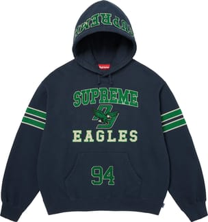 Rhinestone Eagle Hooded Sweatshirt Navy