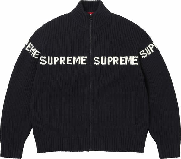 Ribbed Zip Up Sweater - Black (front)
