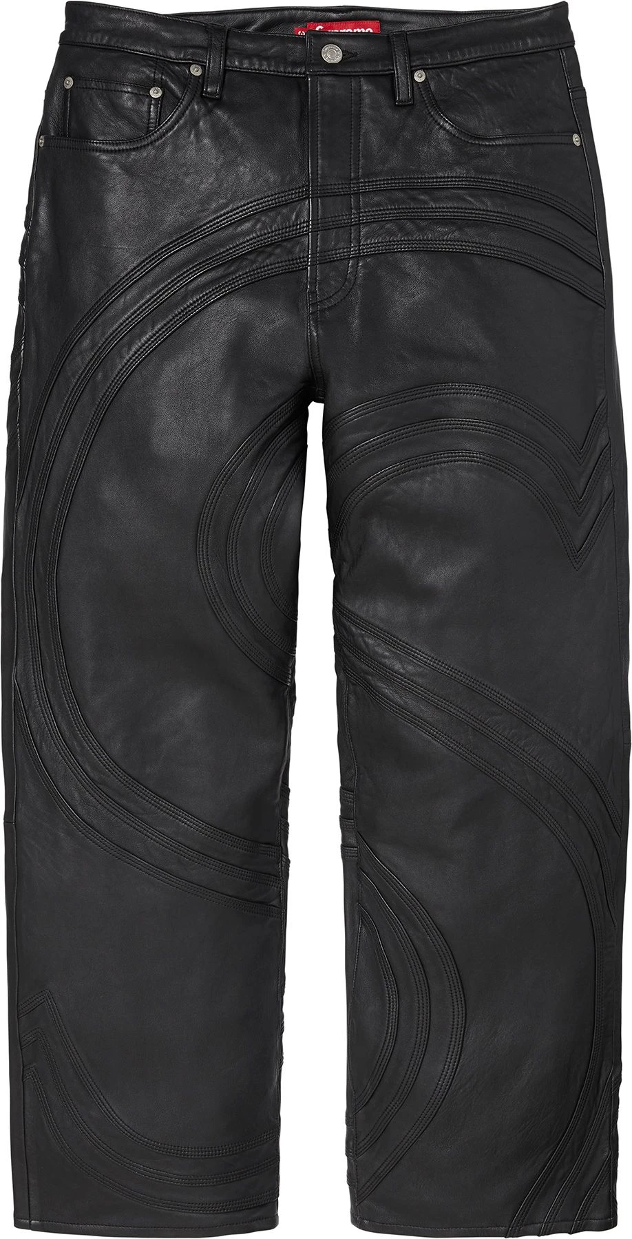 S Logo Leather Baggy 5-Pocket Jean colorway 4