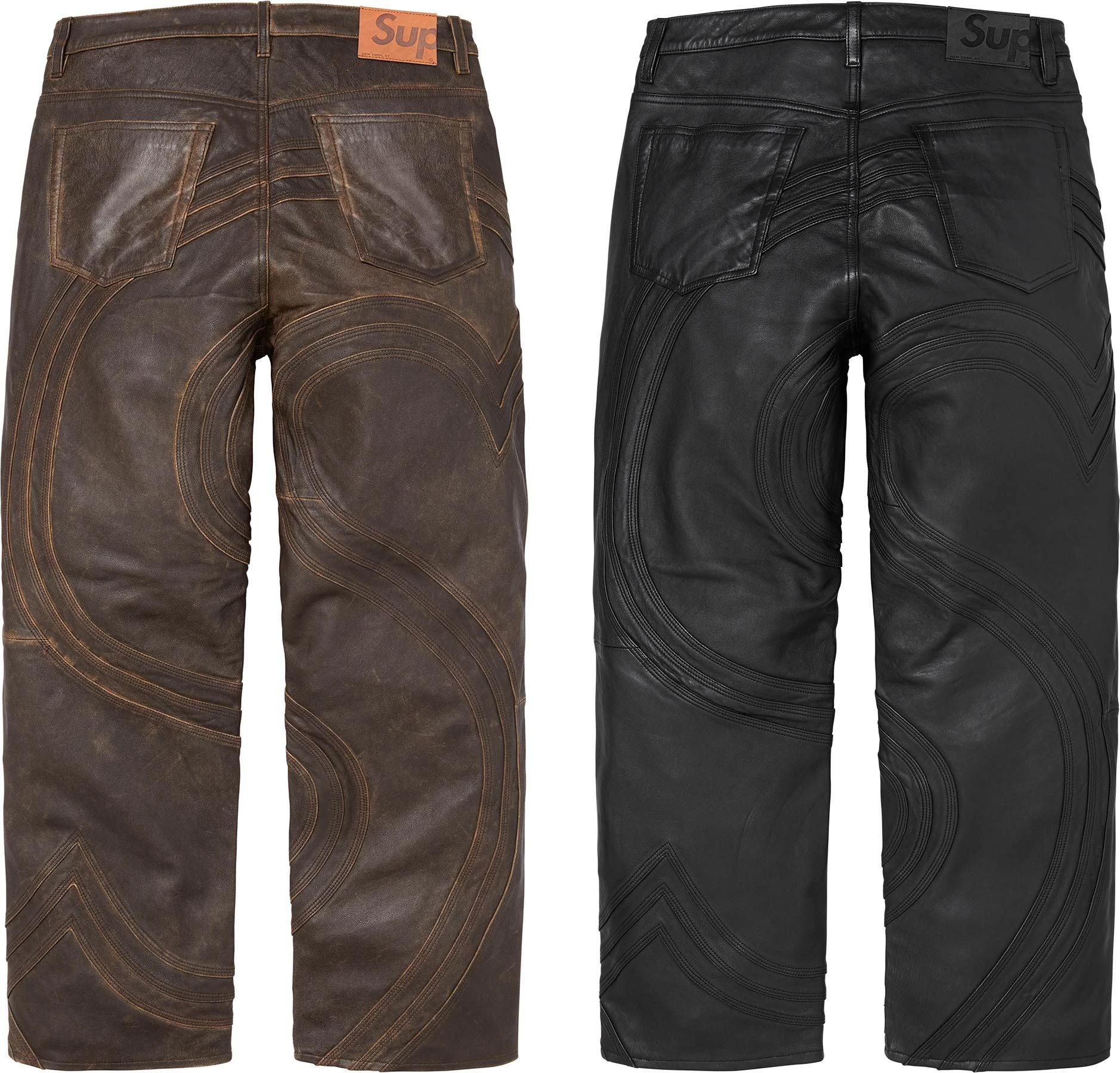 S Logo Leather Baggy 5-Pocket Jean colorway 2