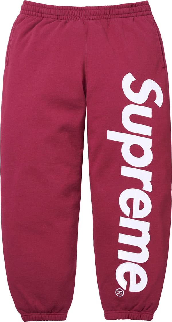 Satin Appliqué Sweatpant - Raspberry (front)