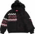 Sequin Lined Hooded Zip Up Sweater - Black (detail)