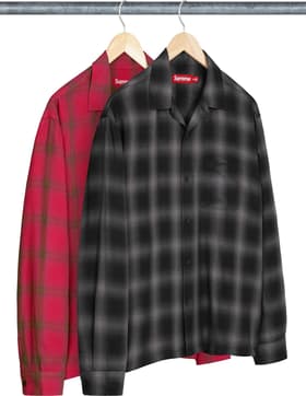 Shadow Plaid Rayon Shirt Magenta