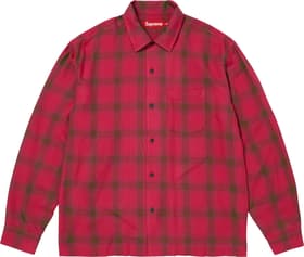 Shadow Plaid Rayon Shirt Magenta