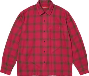 Shadow Plaid Rayon Shirt Magenta