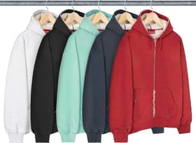Shearling Lined Zip Up Hooded Sweatshirt