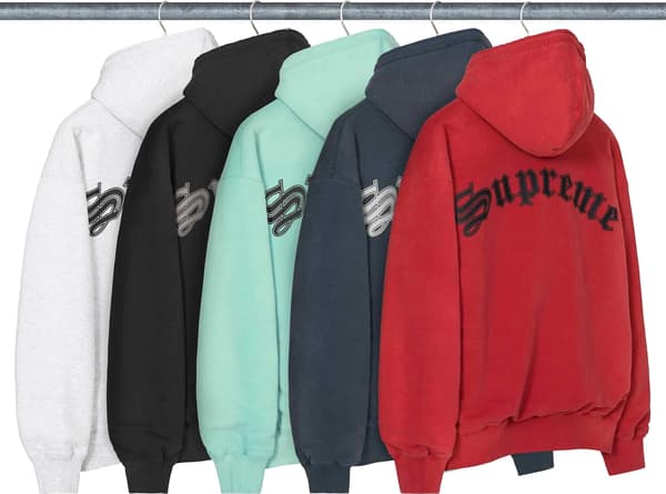 Shearling Lined Zip Up Hooded Sweatshirt - Group Shot
