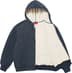Shearling Lined Zip Up Hooded Sweatshirt - Navy (detail)