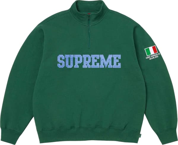 Shop Flag Half Zip Pullover - Dark Green - Milan (front)