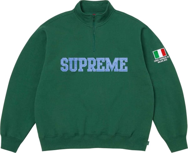 Shop Flag Half Zip Pullover - Dark Green - Milan (front)
