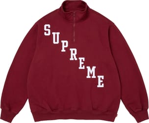 Slant Appliqué Half Zip Pullover Cardinal