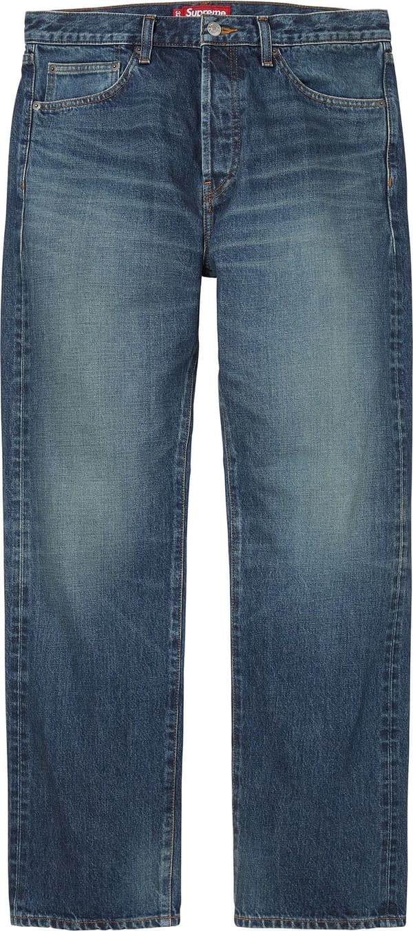 Slim Straight Selvedge Jean - Washed Indigo (front)
