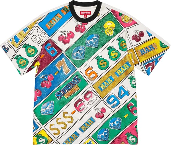 Slot Machine S/S Top - White (front)