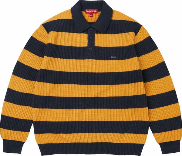 Small Box Sweater Polo - Navy Stripe (front)