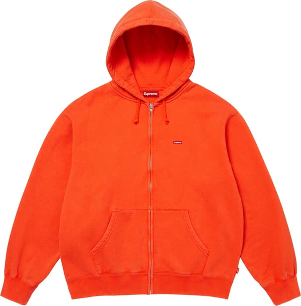 Small Box Zip Up Hooded Sweatshirt - Orange (front)
