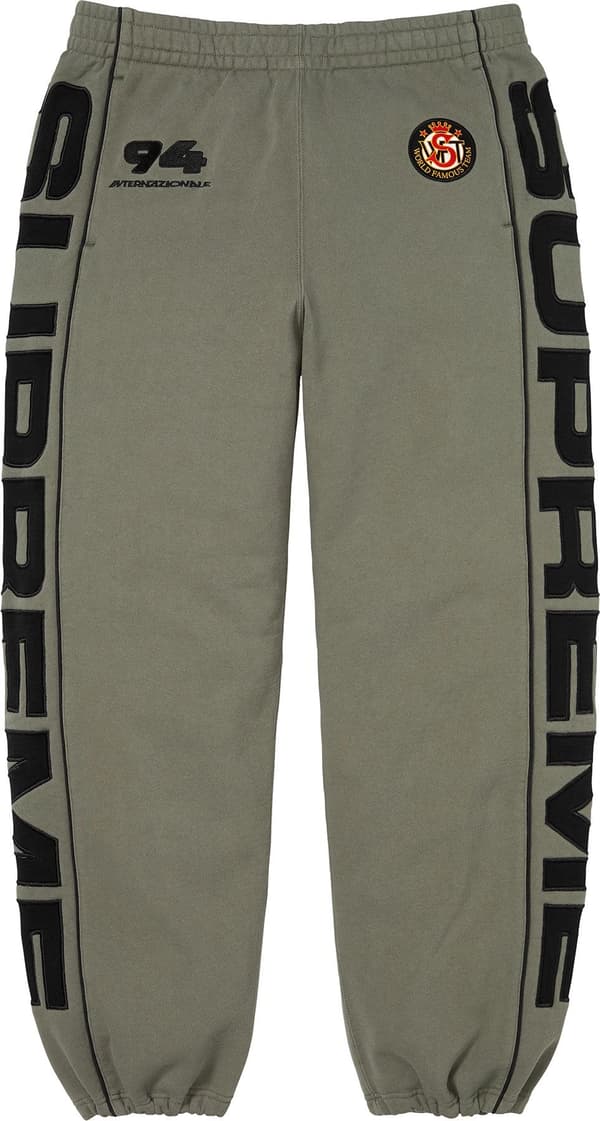 Spellout Appliqué Sweatpant - Faded Green (front)