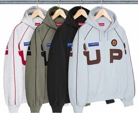 Spellout Appliqué Zip Up Hooded Sweatshirt