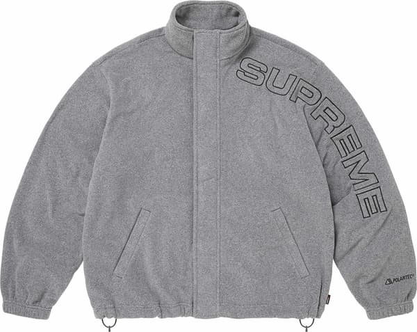 Spellout Embroidered Polartec® Jacket - Grey (front)