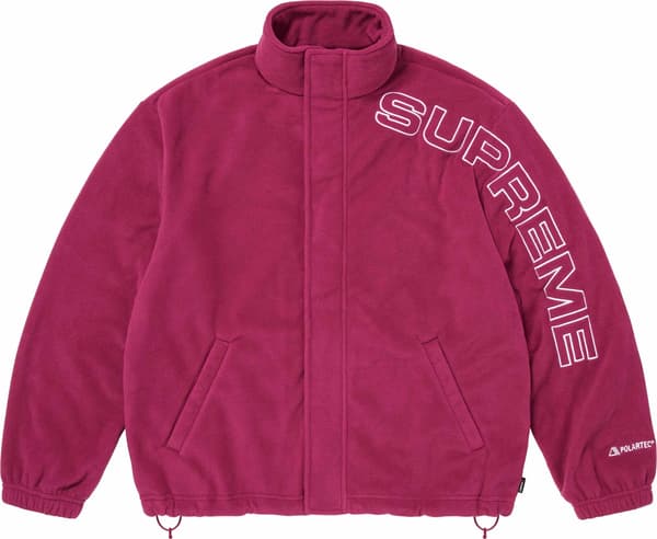 Spellout Embroidered Polartec® Jacket - Raspberry (front)