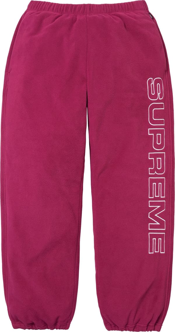 Spellout Embroidered Polartec® Pant - Raspberry (front)