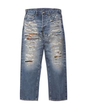 Supreme®/MM6 Maison Margiela Distressed Loose Fit Selvedge Jean Blue