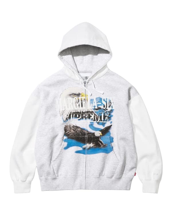 Supreme®/MM6 Maison Margiela Eagle Zip Up Hooded Sweatshirt - White (front)