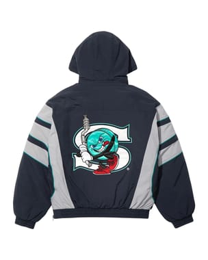 Supreme/SALEM Half Zip Stadium Jacket Navy