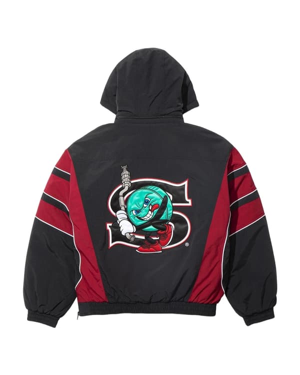 Supreme/SALEM Half Zip Stadium Jacket - Navy (front)