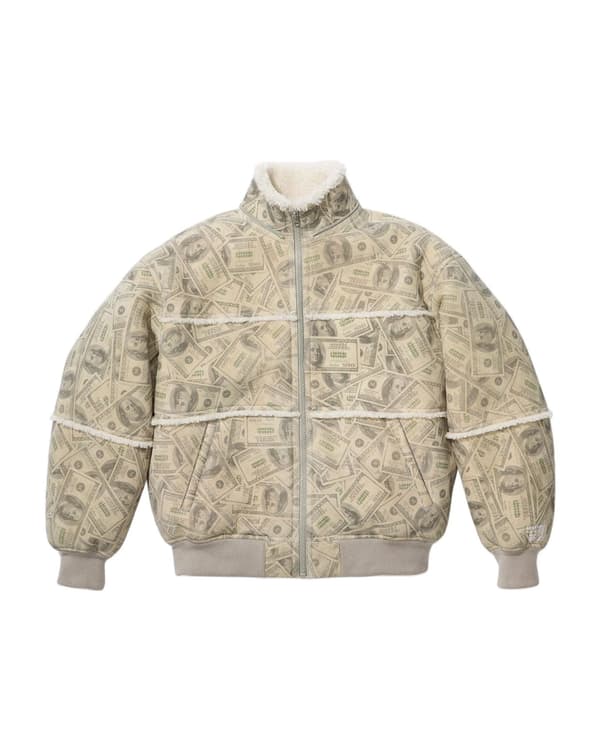 Supreme®/MM6 Maison Margiela Hooded Shearling Bomber Jacket - White (front)