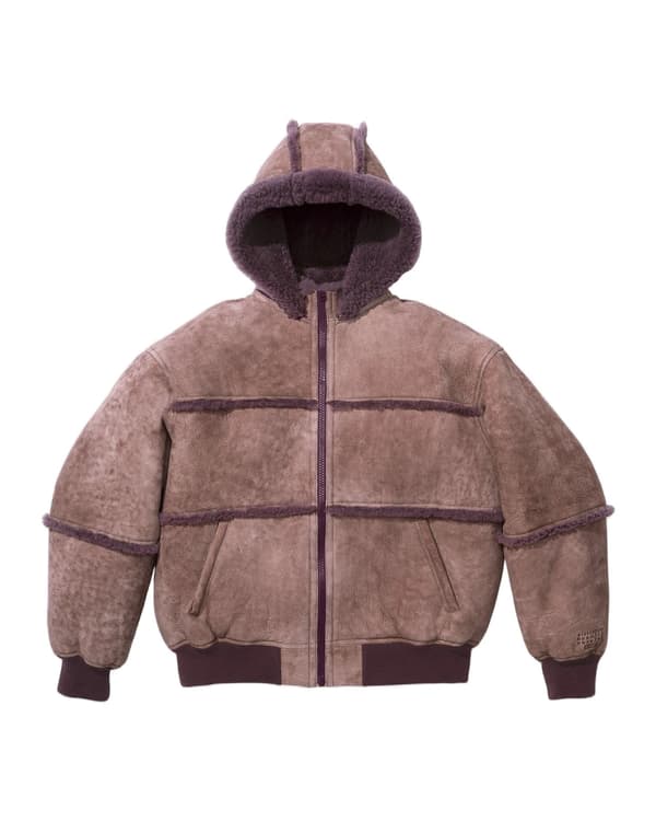 Supreme®/MM6 Maison Margiela Hooded Shearling Bomber Jacket - Brown (front)
