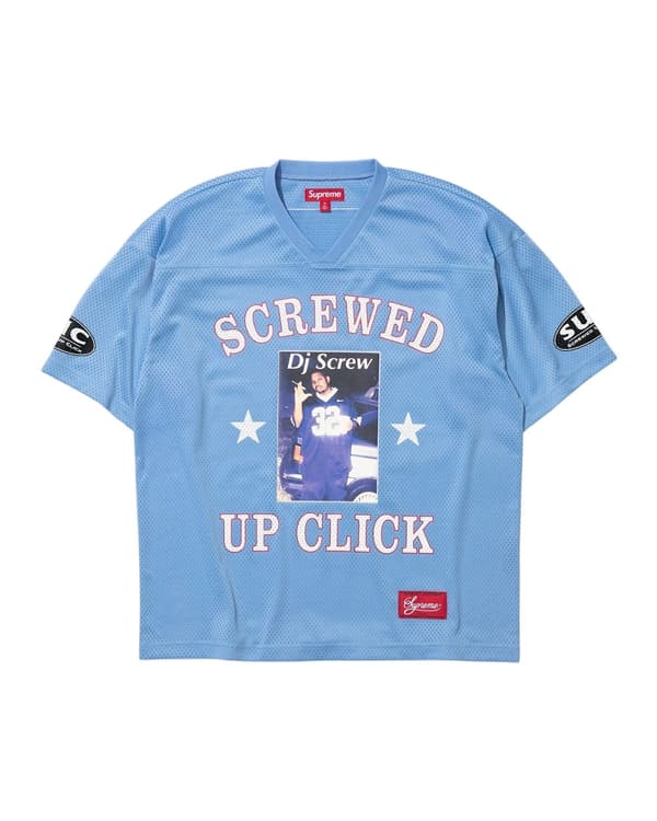 Supreme/DJ Screw Football Jersey - Blue (front)